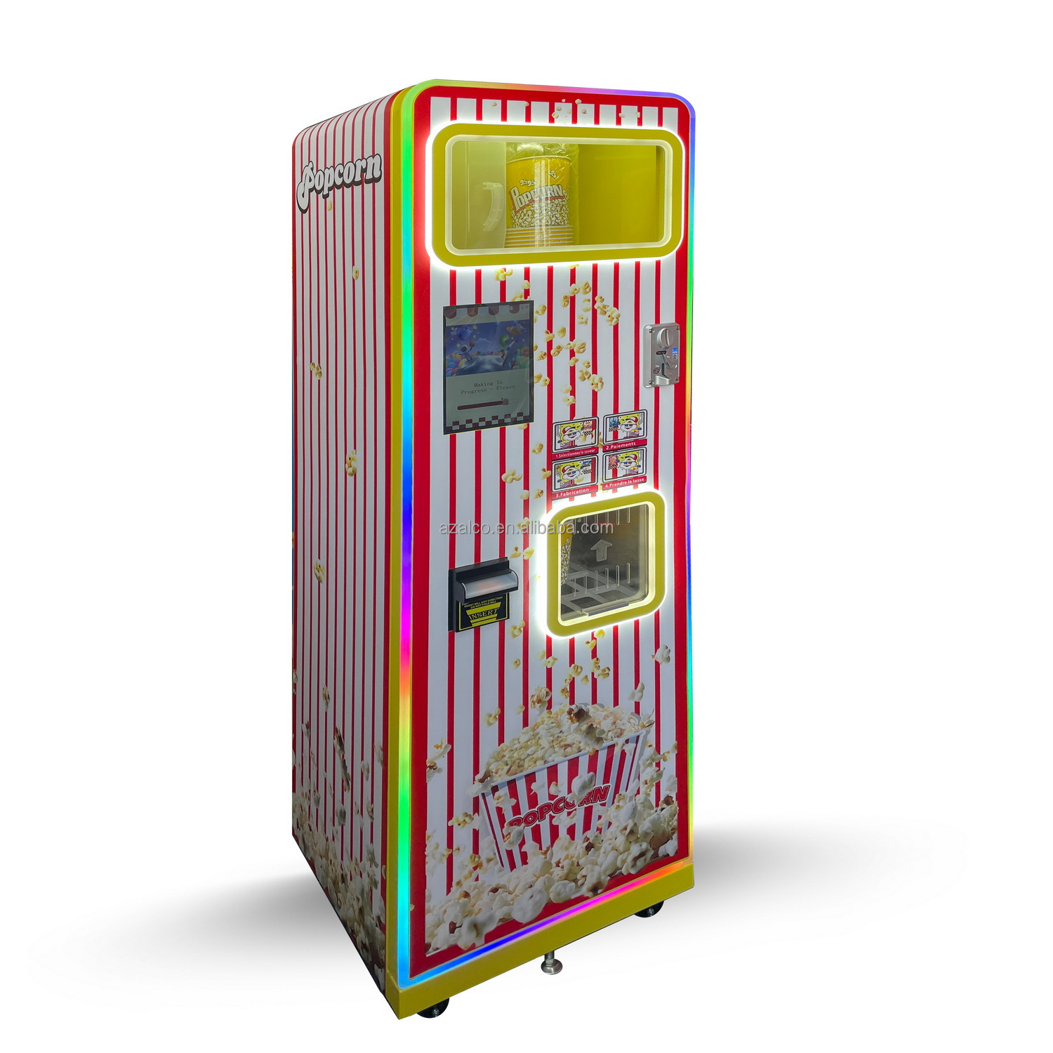 Popcorn Vending Machine - آلة بيع صنع الفشار التجارية بنكهتين
