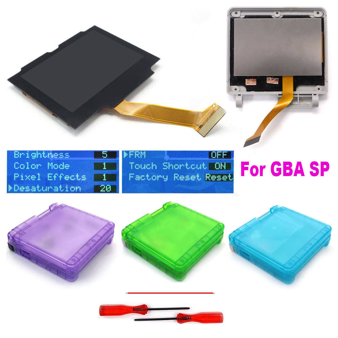 Lcd Screen Arcade - شاشة HISPEEDIDO لجهاز GBA SP IPS