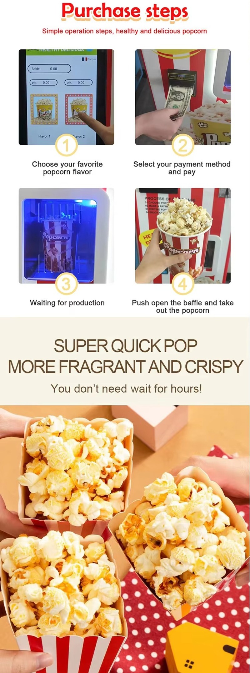 آلة بيع الفشار التجارية الذكية - مراجعة Popcorn Vending Machine وسعره