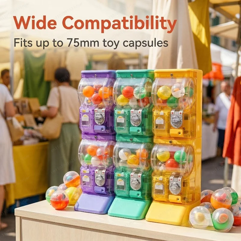 آلة غاشابون شفافة بيضاء ذات طب - مراجعة Arcade Vending Machines وسعره